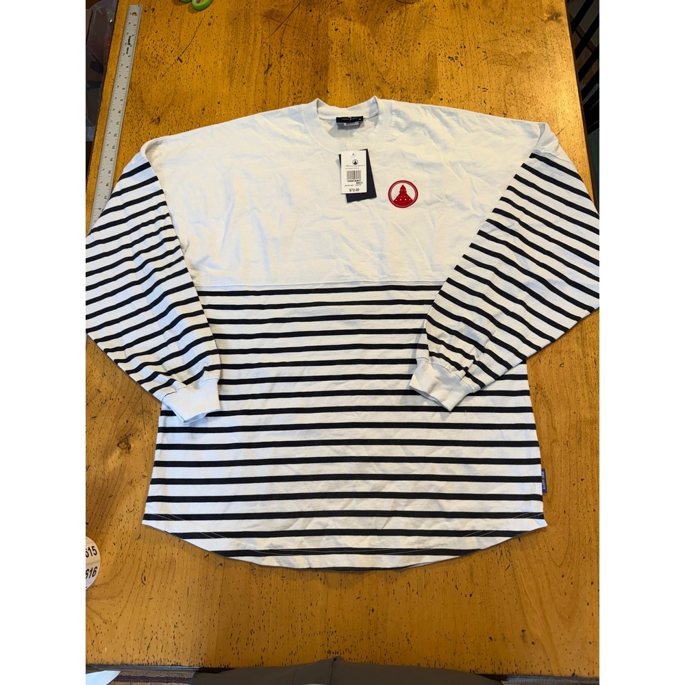 New Spirit Jersey Hotel del Coronado Size M Striped Long Sleeve Shirt White Blue